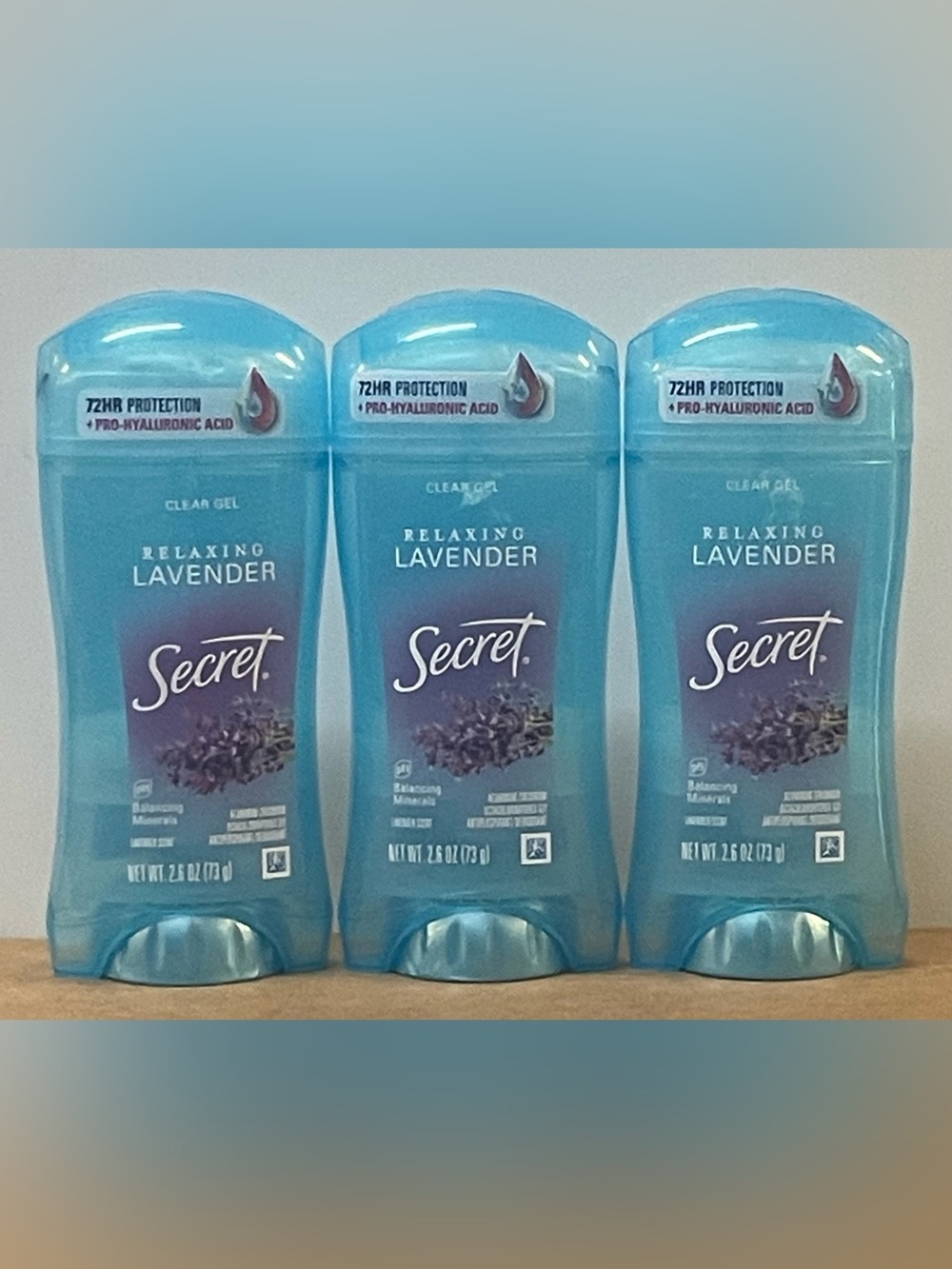 Secret Relaxing Lavender Clear Gel Antiperspirant/Deodorant Trio
